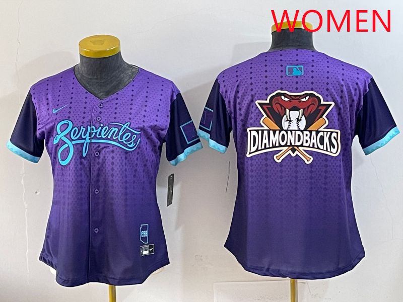 Women Arizona Diamondback Blank Purple Joint Name 2025 Nike MLB Jersey style 1